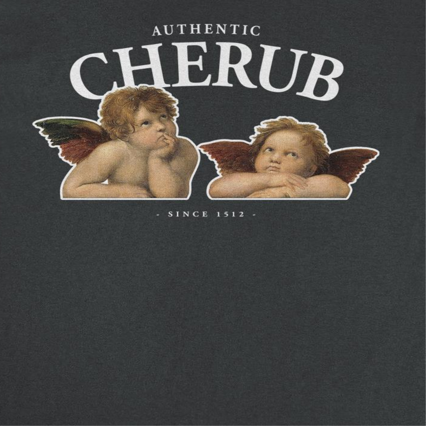 Classic Paintings Authentic Cherub Raphael Black T-Shirt