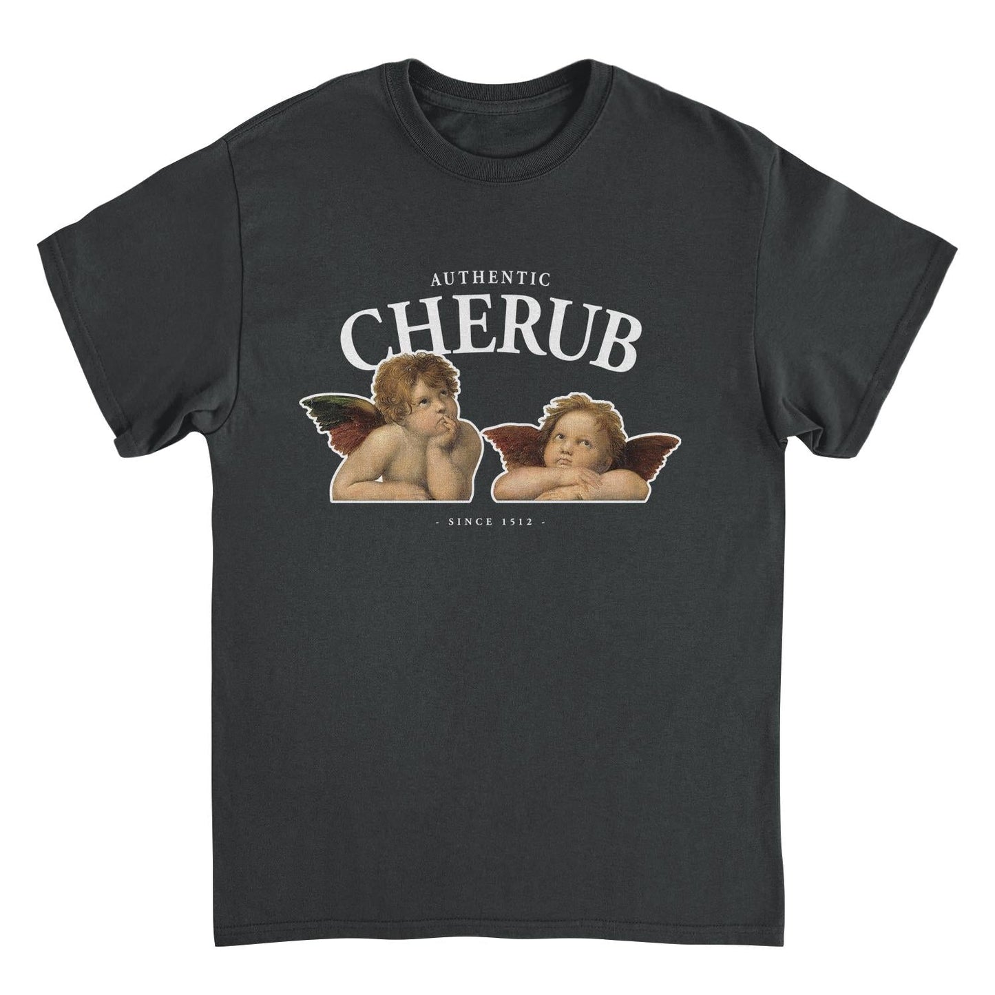 Classic Paintings Authentic Cherub Raphael Black T-Shirt